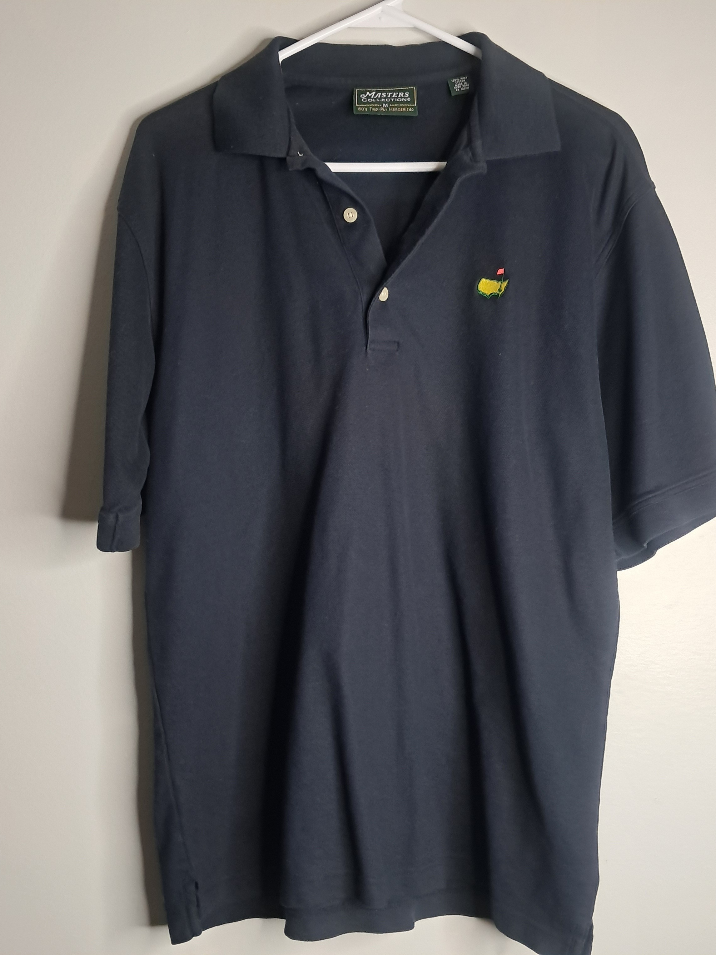 Official Masters Tournament Golf Polo Shirt Navy Blue Mens M